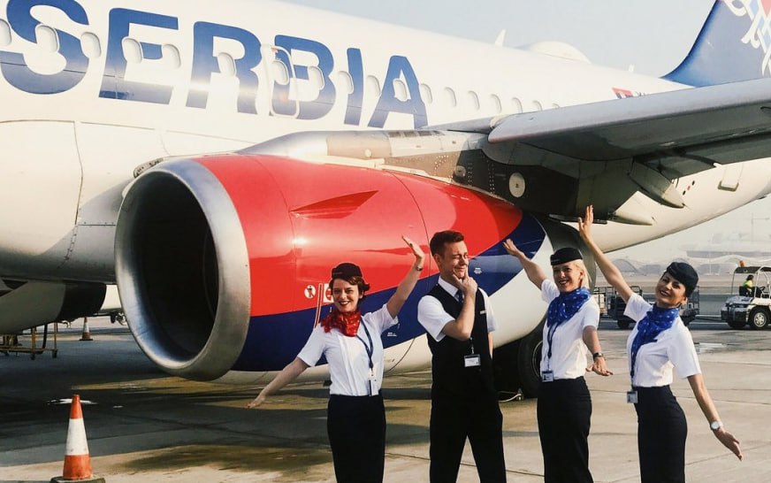 Экипаж авиакомпании Air Serbia