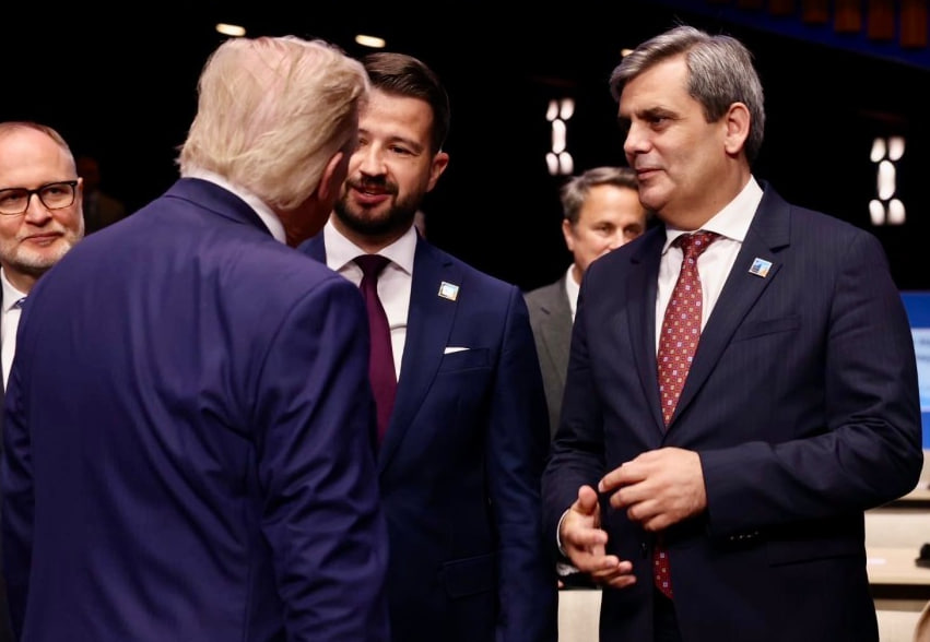 Президент Черногории Яков Милатович на встрече с лидером США Дональдом Трампом в США