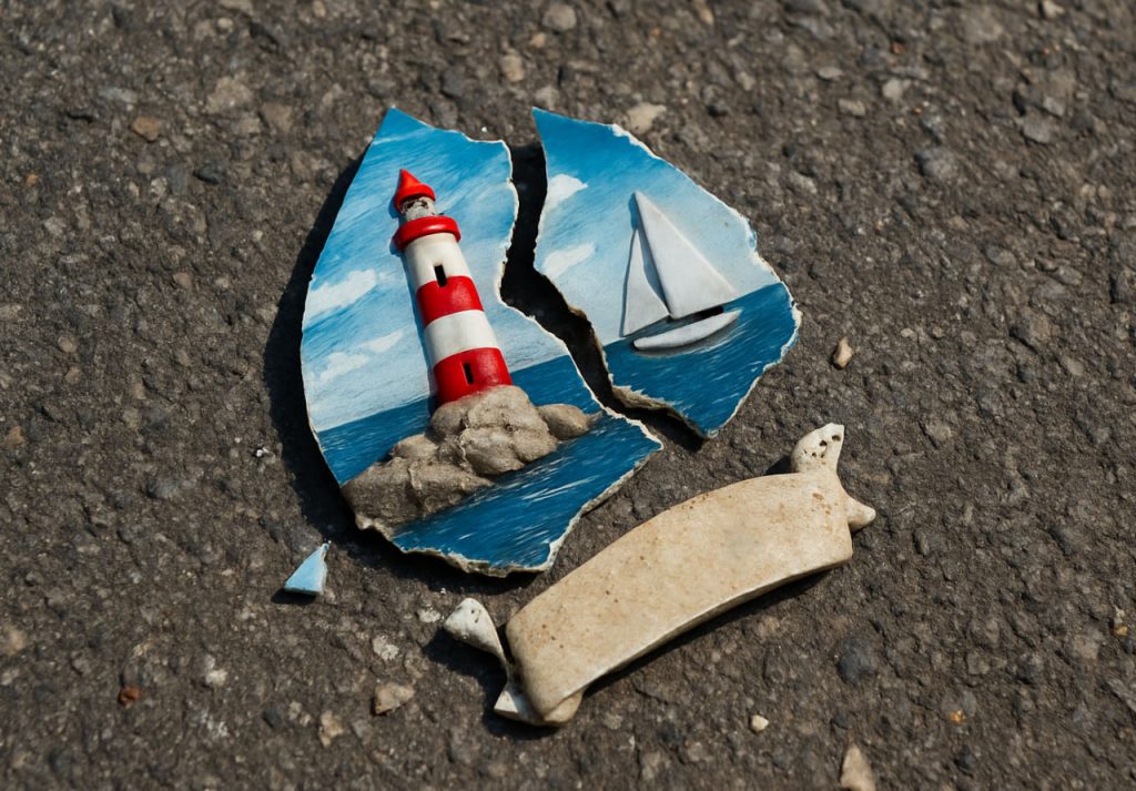 Разбитый магнит-сувенир