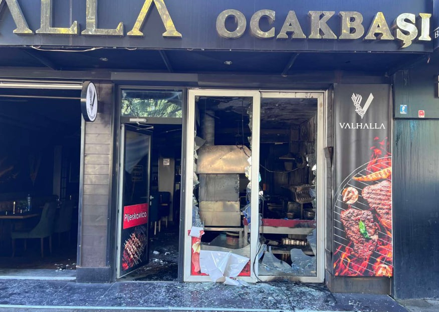 Разгромленное заведение в Подгорице