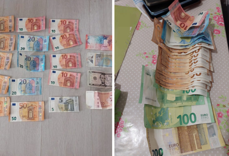 Банкноты евро на столе