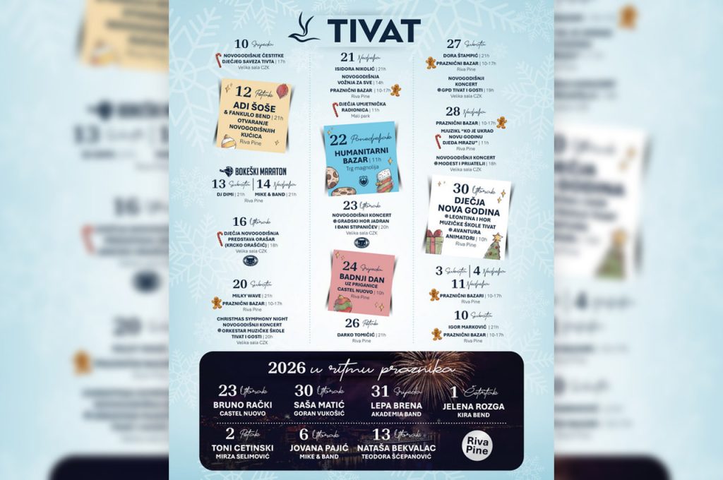 Календарь новогодних мероприятий в Тивате