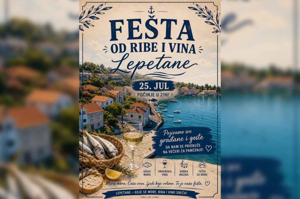 Афиша фестиваля рыбы и вина в Лепетане